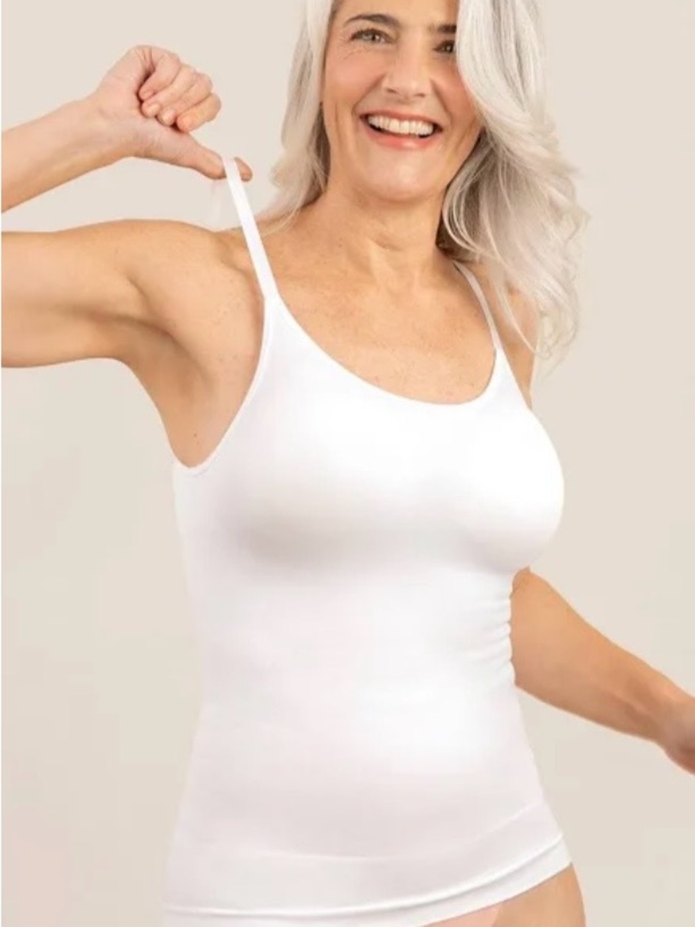 Shapermint All day everyday scoop neck Women’s L White Stretch Camisolle-NWT